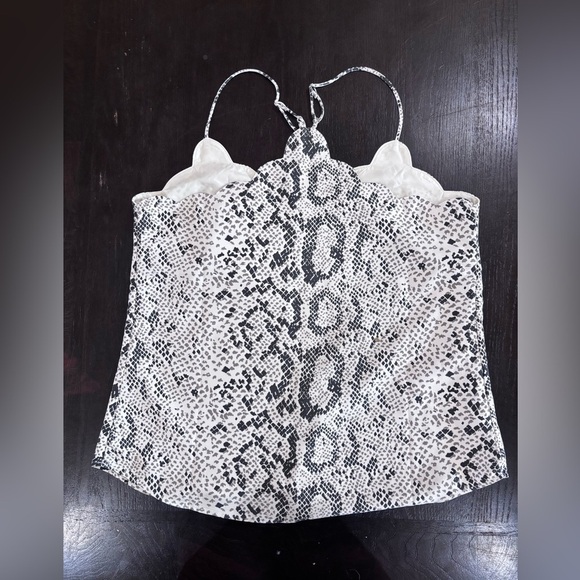 J Crew Snakeskin Print Halter Tank Top Style Blouse Size 6 - Picture 5 of 12